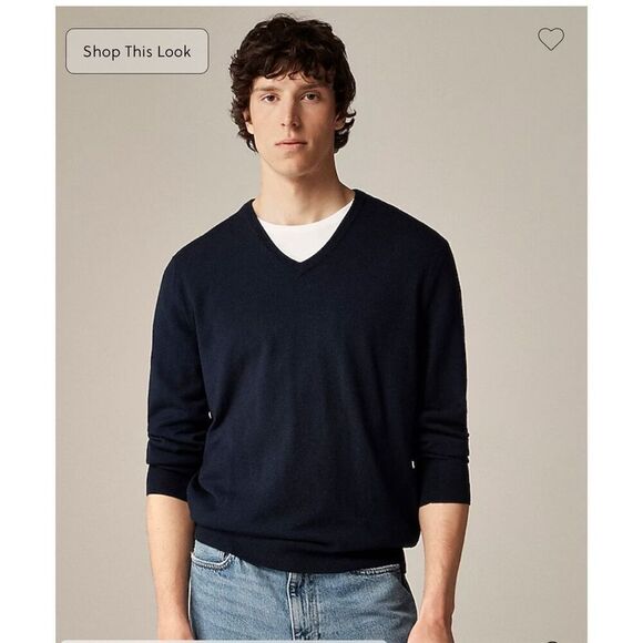 J crew Merino wool V-neck sweater slim men’s size M Charcoal color - Picture 1 of 5